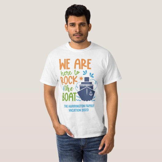 Aangepaste naam, tekst en jaar cruise t-shirt (Voorkant volledig)