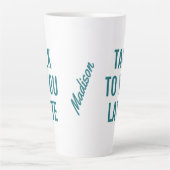 Aangepaste naam, tekst en kleur Latte mok (Voorkant)