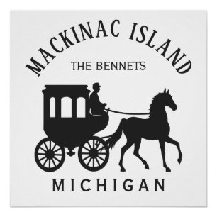 Aangepaste naam, tekst en kleur Mackinac Island Perfect Poster