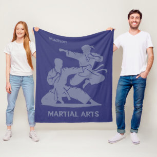 Aangepaste naam, tekst en kleur martial arts fleece deken