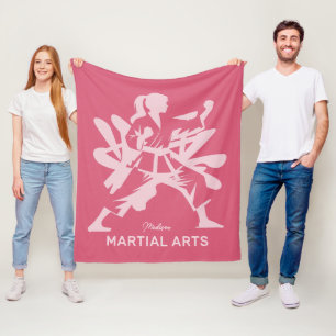 Aangepaste naam, tekst en kleur martial arts fleece deken