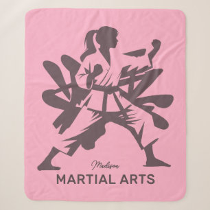 Aangepaste naam, tekst en kleur martial arts sherpa deken
