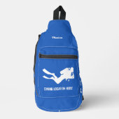 Aangepaste naam, tekst en kleur Scuba Diver Sling Bag (Voorkant)