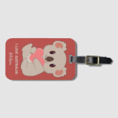 Aangepaste naam, tekst en kleurenliefde Koala Bagagelabel (Voorkant (horizontaal))