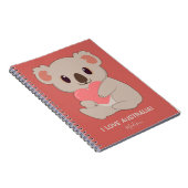 Aangepaste naam, tekst en kleurenliefde Koala Notitieboek (Rechterzijde)