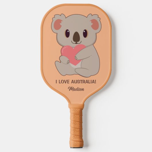 Aangepaste naam, tekst en kleurenliefde Koala Pickleball Paddle (Voorkant)