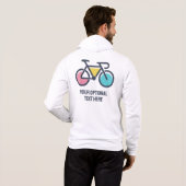 Aangepaste naam & tekst fiets hoodie (Achterkant volledig)