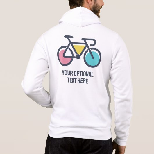 Aangepaste naam & tekst fiets hoodie (Achterkant)
