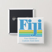 Aangepaste naam / tekst Fiji Vierkante Button 5,1 Cm (Voorkant /achterkant)
