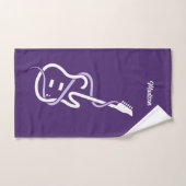 Aangepaste naam & tekst gestileerde gitaar bad handdoek (Handdoek)
