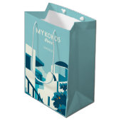 Aangepaste naam & tekst Griekenland Medium Cadeauzakje (Voorkant Gekanteld)