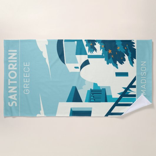 Aangepaste naam & tekst Griekenland Strandlaken (Voorkant)