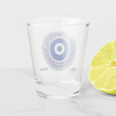 Aangepaste naam & tekst Grieks patroon Evil Eye Na Shot Glas (Achterkant)