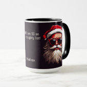 Aangepaste naam & tekst Grumpy Santa Mok (Voorkant rechts)