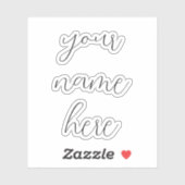 Aangepaste naam Tekst Handgeschreven Chic Water Fl Sticker (Vel)