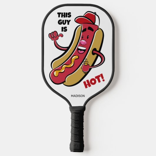 Aangepaste naam & tekst Hot Dog Pickleball Paddle (Achterkant)