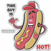 Aangepaste naam & tekst Hot Dog Sticker (Voorkant)