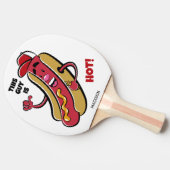 Aangepaste naam & tekst Hot Dog Tafeltennisbatje (Zijkant)
