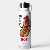 Aangepaste naam & tekst Hot Dog Waterfles (Achterkant)