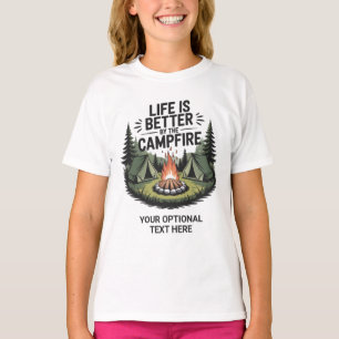Aangepaste naam & tekst kamperen t-shirt