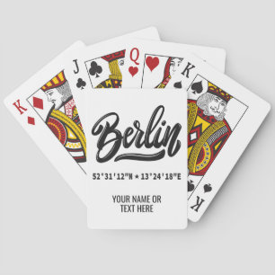 Aangepaste naam / tekst & kleur Berlijn Coördinate Pokerkaarten