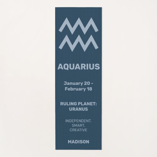 Aangepaste Naam / Tekst & Kleur Dierenriem Teken W Yogamat (Voorkant)