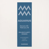 Aangepaste Naam / Tekst & Kleur Dierenriem Teken W Yogamat (Achterkant)