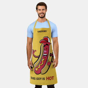 Aangepaste Naam, Tekst & Kleur Hot Dog Schort
