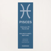 Aangepaste naam / tekst & kleur Zodiac Sign Vissen Yogamat (Achterkant)