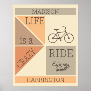 Aangepaste naam / tekst leven is een Crazy Ride Poster