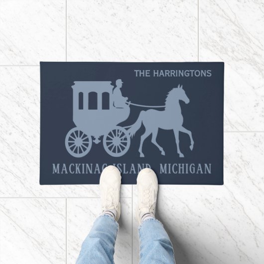 Aangepaste naam & tekst Mackinac Island Deurmat (Binnen)