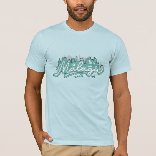 Aangepaste naam / tekst Malaga Spanje T-shirt (Voorkant)