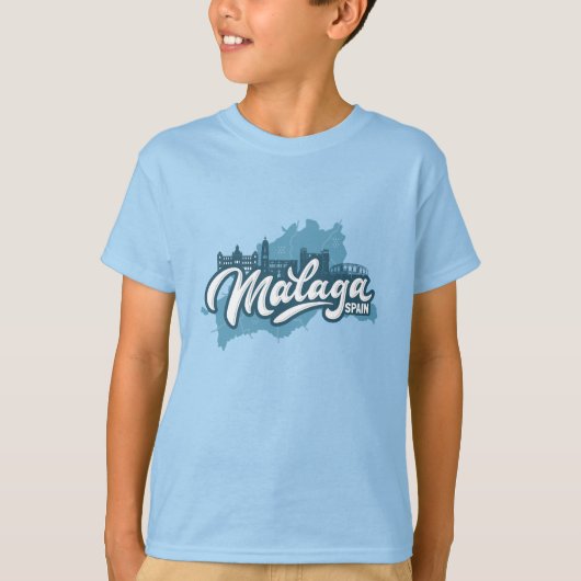 Aangepaste naam / tekst Malaga Spanje T-shirt (Voorkant)