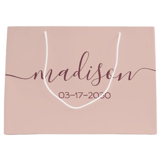 Aangepaste naam tekst meisjesachtig vrouwelijk ros groot cadeauzakje (Voorkant)