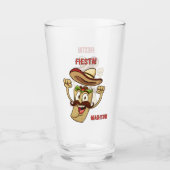 Aangepaste naam & tekst Mexicaans feest Glas (Voorkant)