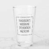 Aangepaste naam / tekst Migraine Preventie Glas (Achterkant)