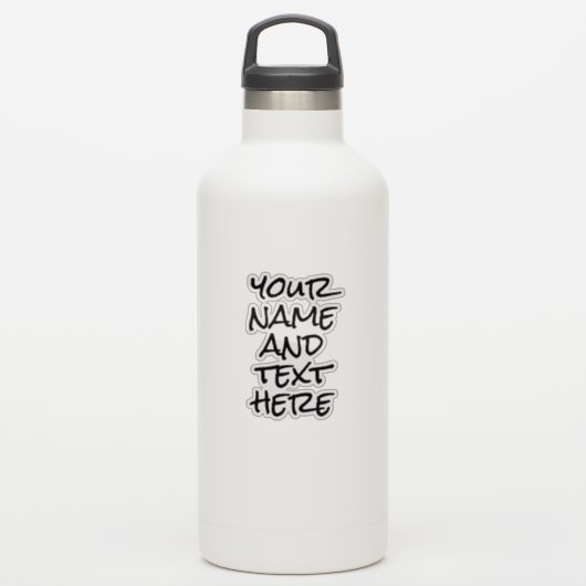 Aangepaste naam Tekst Moderne Sticker waterflesje (Waterfles)