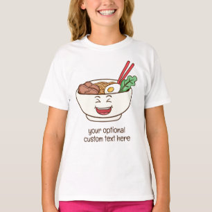 Aangepaste naam & tekst Moppige Kawaii Noedels T-shirt