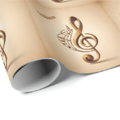 Aangepaste naam & tekst Muzikale Clef Note Cadeaupapier (Rol Hoek)