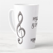 Aangepaste naam & tekst Muzikale Clef Note Latte Mok (Linkerhoek)