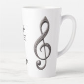 Aangepaste naam & tekst Muzikale Clef Note Latte Mok (Rechts)