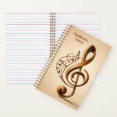 Aangepaste naam & tekst Muzikale Clef Note Notitieboek (Binnen)