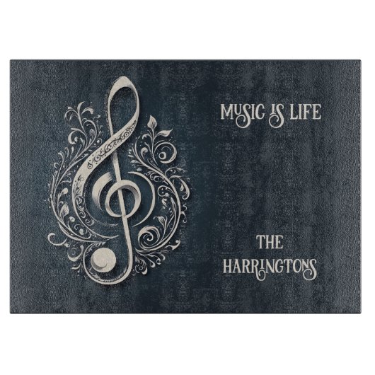Aangepaste naam & tekst Muzikale Clef Note Snijplank (Voorkant)