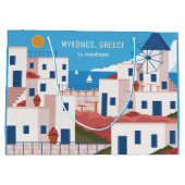 Aangepaste naam & tekst Mykonos Griekenland Groot Cadeauzakje (Achterkant)