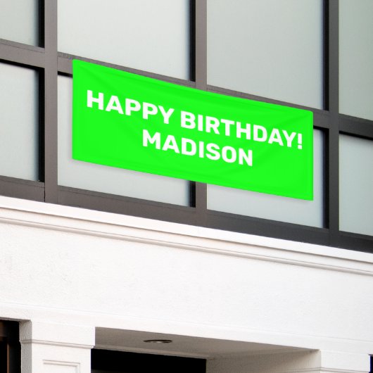 Aangepaste naam tekst neon groen scherm verjaardag spandoek (Buitenkant Gebouw)