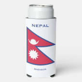 Aangepaste Naam & Tekst Nepal Vlag (Seltzer Achterkant)