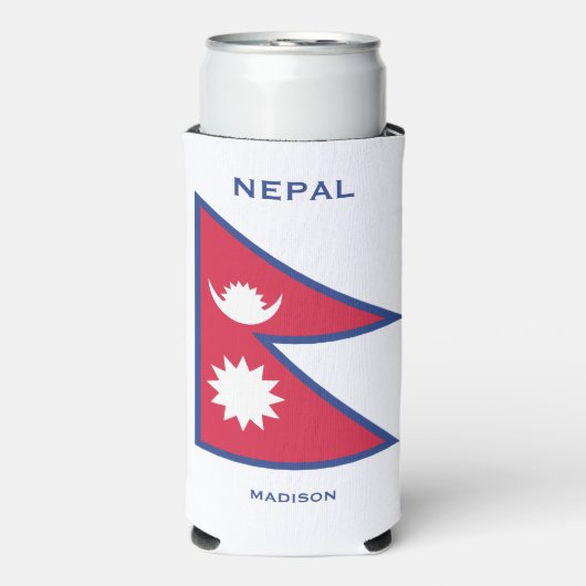Aangepaste Naam & Tekst Nepal Vlag (Seltzer Voorkant)