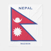 Aangepaste Naam & Tekst Nepal Vlag Fleece Deken (Voorkant)