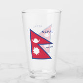Aangepaste Naam & Tekst Nepal Vlag Glas (Achterkant)