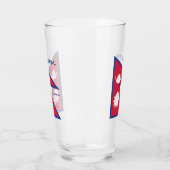 Aangepaste Naam & Tekst Nepal Vlag Glas (Links)